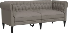 vidaXL Καναπές Διθέσιος Chesterfield Taupe Υφασμάτινος
