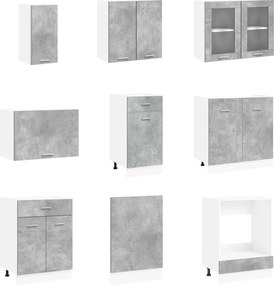 vidaXL Μονάδα κουζίνας Lyon 8 pcs Επεξεργασμένο ξύλο