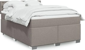 vidaXL Κρεβάτι Boxspring με Στρώμα Taupe 160x200 εκ. Υφασμάτινο