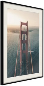 Αφίσα - Bridge in San Francisco I - 20x30 - Μαύρο - Με πασπαρτού