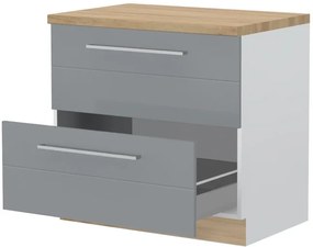 Επιδαπέδιο ντουλάπι Hudson R-90-2MBOX-Λευκό - Γκρι - 90.00Χ60.00Χ88.00cm