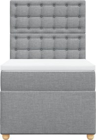 vidaXL Κρεβάτι Boxspring με Στρώμα Ανοιχτό Γκρι 80x200 εκ. Υφασμάτινο