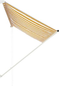 vidaXL Τέντα Συρόμενη Κίτρινο / Λευκό 250 x 150 εκ.