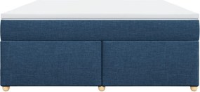 vidaXL Κρεβάτι Boxspring με Στρώμα Μπλε 180x200 εκ. Υφασμάτινο