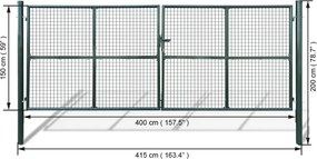 vidaXL Πόρτα Κήπου από Πλέγμα 400x150 εκ.