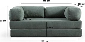 2-Seat Sofa-Bed Via Con - Green Green