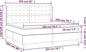 vidaXL Κρεβάτι Boxspring με Στρώμα Μαύρο 200x200 εκ. Υφασμάτινο