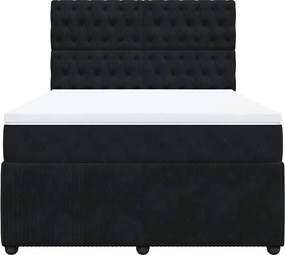 vidaXL Κρεβάτι Boxspring με Στρώμα Μαύρο 160x200 εκ. Βελούδινο