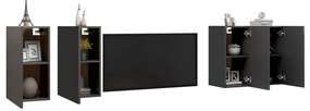 vidaXL Έπιπλα Τηλεόρασης 4 τεμ. Γκρι 30,5 x 30 x 60 εκ. Επεξ. Ξύλο
