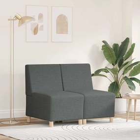vidaXL Μοναδικός Καναπές χωρίς Χερούλια 2 pcs Σκούρο γκρι