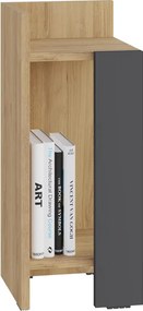 Κομοδίνο Elos Megapap χρώμα saphhire oak - silky black 30x31,7x55εκ.