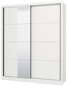 Ντουλάπα με Καθρέφτη Albi 180 Λευκό 180x60x216 εκ. 180x60x216 εκ.