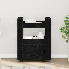 vidaXL Κουζίνα Τροχαλία Μαύρη Βελανιδιά 60x45x80 εκ Επεξεργασμένο Ξύλο