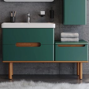 Έπιπλο Μπάνιου Πάγκος Με Νιπτήρα Masal 130 S3BMAS130GRM 130x46x85cm Green Κεραμικό,Mdf