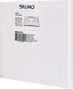 BRUNO σχάρα δαπέδου BRN-0311, fixed, ανοξείδωτο ατσάλι, 12x12cm, brushed
