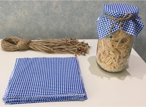 Stewehome Σετ καρό υφασμάτινων καλυμμάτων καπακιών βάζων με χάντρες για δέσιμο