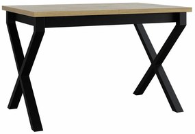 Τραπέζι Victorville 300, Sonoma οξιά, Μαύρο, 75x80x140cm, 39 kg, Επιμήκυνση, Πλαστικοποιημένη μοριοσανίδα, Μέταλλο | Epipla1.gr