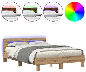 vidaXL Σκελετός Κρεβατιού artisan δρυς 150 x 200 cm Επεξεργασμένο ξύλο