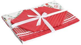 Ρητινωμένο τραπεζομάντηλο αντιλεκέδων Home ESPRIT Λευκό Κόκκινο Πράσινο Μπεζ (9 Τεμάχια)