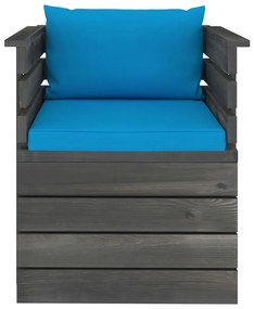 vidaXL Πολυθρόνα Κήπου από Ξύλο Πεύκου με Μαξιλάρια