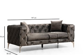 Διθέσιος Καναπές Ανθρακί COMO 90x197x73