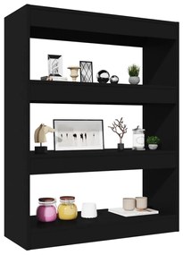 vidaXL Βιβλιοθήκη/Διαχωρ. Χώρου Μαύρο 80x30x103 εκ. Επεξεργασμένο Ξύλο