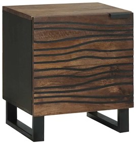 vidaXL Κομοδίνο 2 pcs Καρυδιά 40 x 33 x 46 εκ. Μασίφ ξύλο μάνγκο