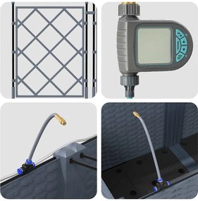 vidaXL Γλάστρα Κήπου 5 pcs Ανοιχτό Γκρι Ατσάλι