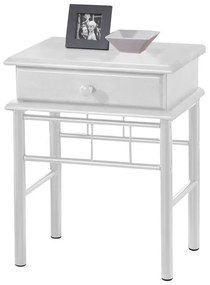 WOODWELL FLORA Κομοδίνο Μέταλλο Βαφή Άσπρο, Ξύλο Άσπρο 33x45x59cm Ε8027,1