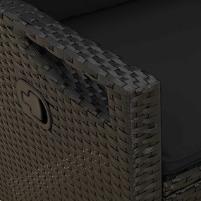 vidaXL Παγκάκι κήπου Μαύρο 105 x 60 x 112 εκ Ατσάλι και Πολυεστέρας