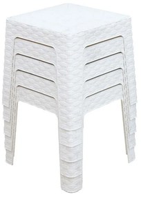 Τραπέζι Monaco PP rattan λευκό 42x42x42εκ