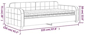 Καναπέ Κρεβάτι με Στρώμα Σκούρο Γκρι 100x200εκ. Βελούδινος - Γκρι