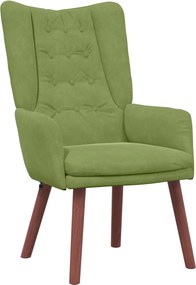 vidaXL Πολυθρόνα Ανοιχτό Πράσινο 63 x 67 x 94 εκ. Βελούδο