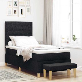 vidaXL Κρεβάτι με ελατήρια με στρώμα Μαύρο 100 x 200 cm ύφασμα