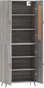 vidaXL Ντουλάπι Γκρι Sonoma 69,5 x 34 x 180 εκ. Επεξεργασμένο Ξύλο