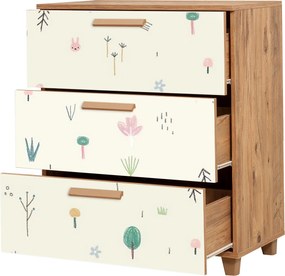 Συρταριέρα Πεύκο Atlantic / Λευκό LEVA 80x43x95