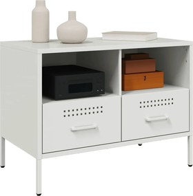 vidaXL Έπιπλα Τηλεόρασης 2 τεμ. Λευκό 68x39x50,5 εκ. από Χάλυβα