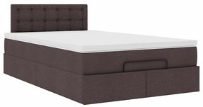 Οθωμανικό κρεβάτι με στρώμα Σκούρο καφέ 120x190 cm Ύφασμα 3311611