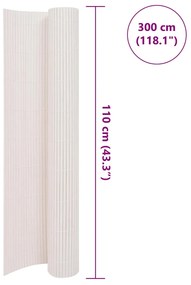 vidaXL Περίφραξη Κήπου Διπλής Όψης Λευκή 110 x 300 εκ.