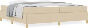 vidaXL Σκελετός Κρεβατιού με στρώμα Κρεμ 200 x 200 cm ύφασμα