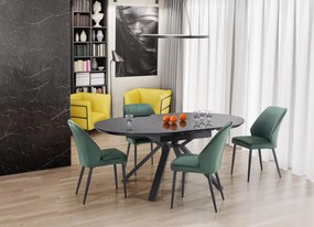 VERTIGO extension table, color: top - black marble, legs - black DIOMMI-60-34267