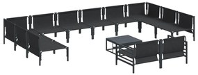 vidaXL Σετ Καναπέ Κήπου 13 pcs Ανθρακί Ατσάλι