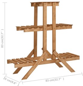 vidaXL Ραφιέρα Φυτών 83 x 25 x 83 εκ. από Ξύλο Ελάτης