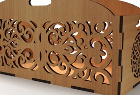 Σετ των 2 Intra απο ξύλο plywood Χρώμα wenge 3mm-4mm πάχος - Διακοσμητικό κουτί δώρου Δίσκος κοπής με λέιζερ Δίασταση 15x15 cm INTRAFABR-92332081