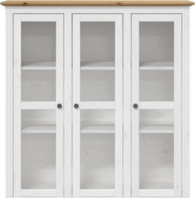 vidaXL Ντουλάπι BODO Λευκό/Καφέ 115,5x43x200,5 εκ. Μασίφ Ξύλο Πεύκου