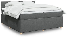 ΚΡΕΒΑΤΙ BOXSPRING ΜΕ ΣΤΡΩΜΑ ΣΚΟΥΡΟ ΓΚΡΙ 200X200 ΕΚ. ΥΦΑΣΜΑΤΙΝΟ 3286788