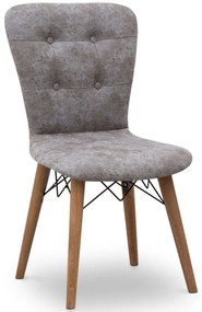 Καρέκλα Τραπεζαρίας Palmira 0222812 47x44x88cm Grey-Walnut Ξύλο,Ύφασμα