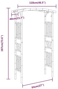 vidaXL Πέργκολα / Αψίδα 118 x 40 x 187 εκ. από Μπαμπού