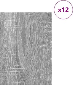vidaXL Διακοσμητικά Πάνελ 12 τεμ. Γκρι Sonoma 30 x 42 x 0,27 εκ