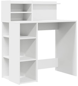 vidaXL Γραφείο  με Αποθήκευση Λευκό 90x48x101.5 εκ Επεξεργασμένο Ξύλο